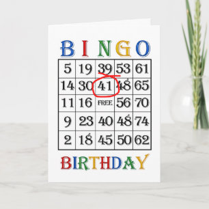 Cartão de aniversário de 41ruas Bingo