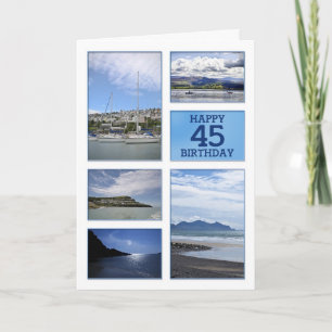 Cartão de aniversário de 45 anos das paisagens m