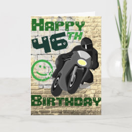 Cartão de 'Aniversário de 46 anos ainda tenho moto