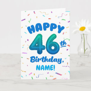 Cartão de Aniversário de 46 anos com Nome Personal