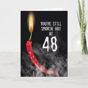 Cartão de Aniversário de 48 anos Red Hot Pepper