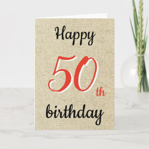 Cartão de Aniversário de 50 anos com Letra de Aniv