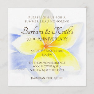 Cartão de Aniversário de 50 anos com Plumeria Amar