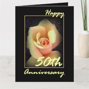 Cartão de Aniversário de 50 anos de Casamento Rosa