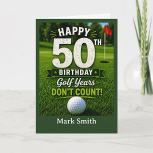 Cartão de Aniversário de 50 anos de Golfe para Gol
