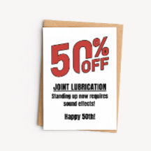 Cartão de Aniversário de 50 Anos Engraçado - 50% d