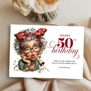 Cartão de aniversário de 50 anos engraçado e excên
