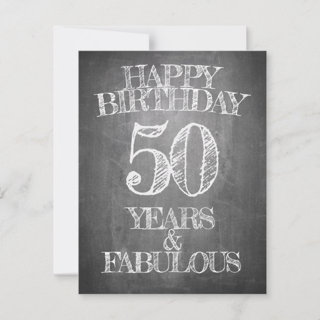 Cartão de Aniversário de 50 anos Estilo Quadro Neg (Frente)