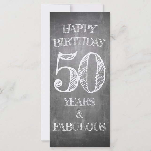 Cartão de Aniversário de 50 anos Estilo Quadro Neg (Frente)