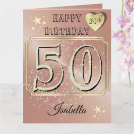 Cartão de Aniversário de 50 anos Personalizado em 