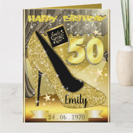 Cartão de Aniversário de 50 anos Personalizado em 