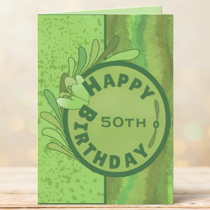 Cartão de Aniversário de 50 anos Shades Of Green T