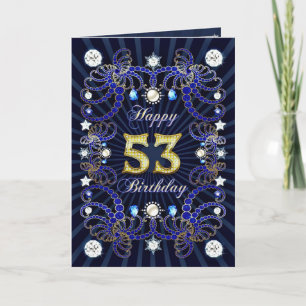 Cartão de aniversário de 53 anos com inúmeras j