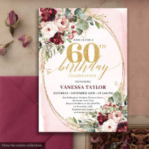 Cartão de Aniversário de 60 anos Luxo Boho Marrom 
