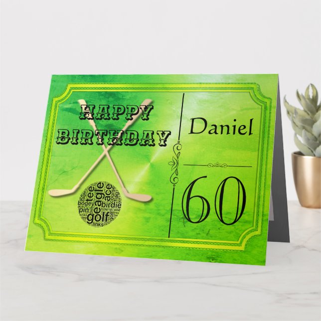 Cartão de Aniversário de 60 anos Personalizado com (Planta pequena)