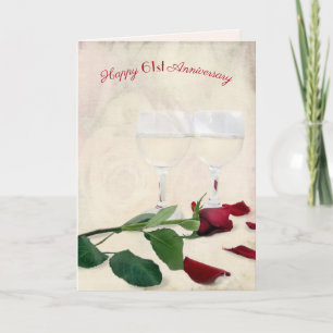 Cartão de Aniversário de 61 anos Vinho e Rosa