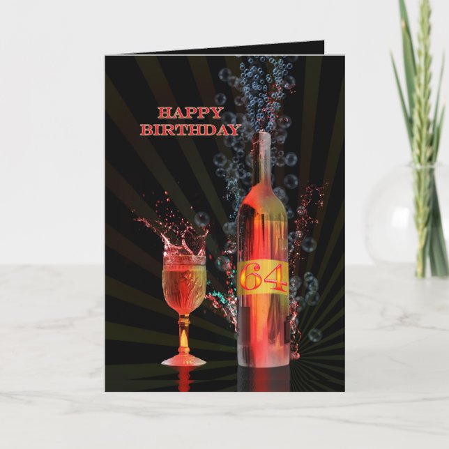 Cartão de aniversário de 64 anos (Frente)