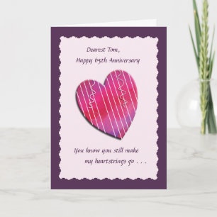 Cartão de Aniversário de 65 Anos de Casamento Hear