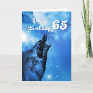 Cartão de aniversário de 65 anos do lobo-fantasma