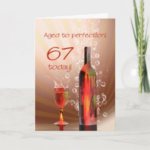 Cartão de aniversário de 67 anos