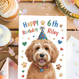 Cartão de Aniversário de 6 Anos Personalizado de C