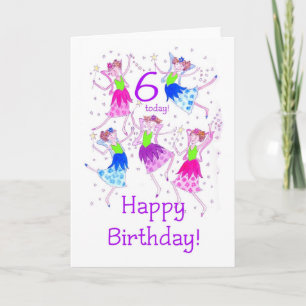 Cartão de Aniversário de 6 'Fairies'