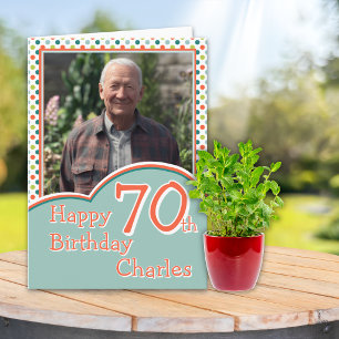 Cartão de Aniversário de 70 Anos com Uma Foto
