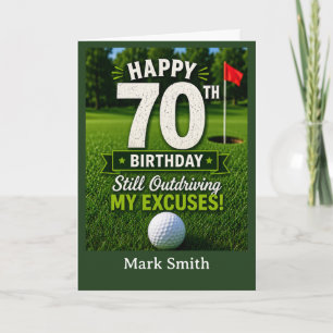 Cartão de Aniversário de 70 anos de Golfe para Gol