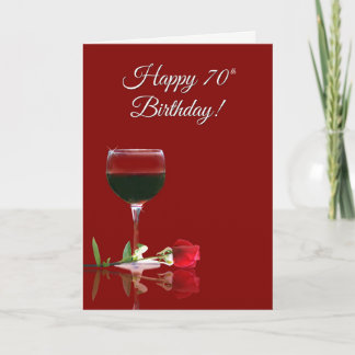 Cartão de Aniversário de 70 de Vinho Engraçado