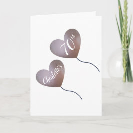 cartão de aniversário de 70 personalizado de balõe