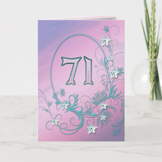 Cartão de aniversário de 711 ruas com estrelas de  (Frente)