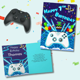 Cartão de Aniversário de 7 Anos Epic Gamer Happy C