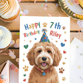 Cartão de Aniversário de 7 Anos Personalizado de C