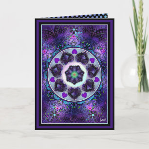 Cartão de aniversário de .7 guarda-chuva roxo e co