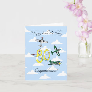 Cartão de Aniversário de 80 (Céu Azul)