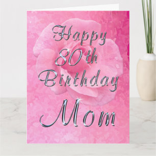 Cartão de aniversário de 80 feliz para rosa no R