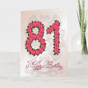 Cartão de aniversário de 811 ruas com rosas e folh