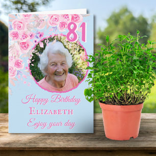 Cartão de Aniversário de 81 Anos com Uma Foto de F
