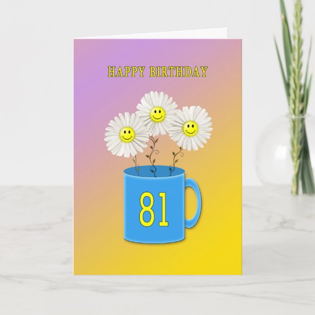 Cartão de aniversário de 81ruas com flores sorride (Frente)