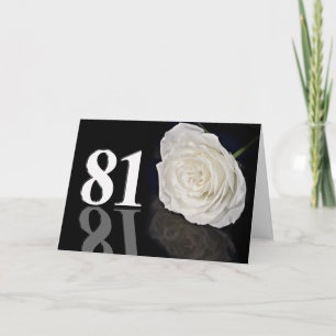 Cartão de aniversário de 81ruas com uma rosa branc