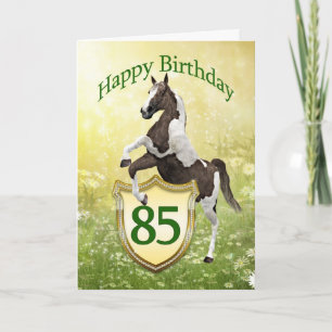 Cartão de aniversário de 85 anos com cavalo de c