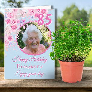 Cartão de Aniversário de 85 Anos com Uma Foto de F
