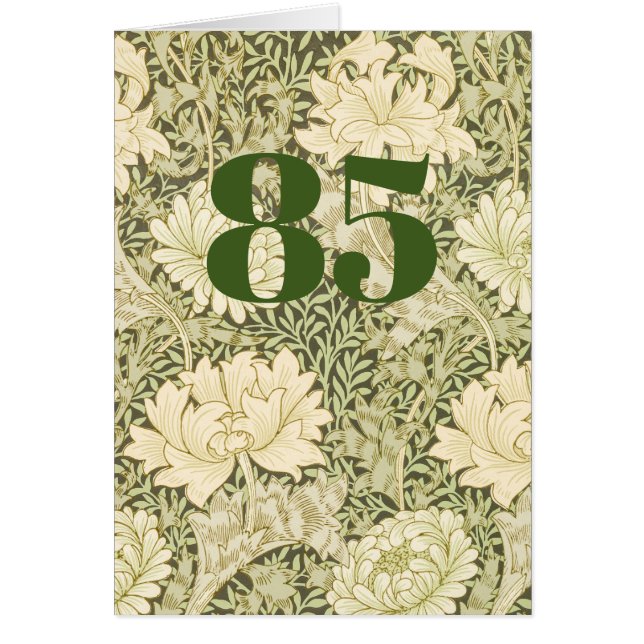 Cartão de aniversário de 85 anos dobrado com tema  (Frente)