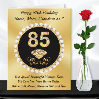 Cartão de Aniversário de 85 Anos Feminino, Mãe, Av