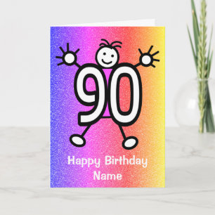 Cartão de Aniversário de 90 anos Feliz