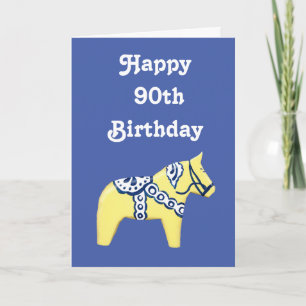 Cartão de Aniversário de 90 com Cavalo de Dala A