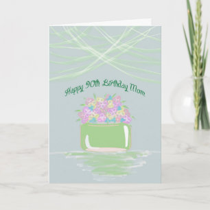 Cartão de Aniversário de 90 para a Mãe nas Flor