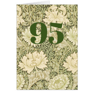 Cartão de Aniversário de 95 Anos Dobrado Floral