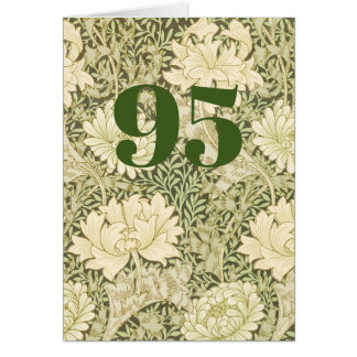 Cartão de Aniversário de 95 Anos Dobrado Floral