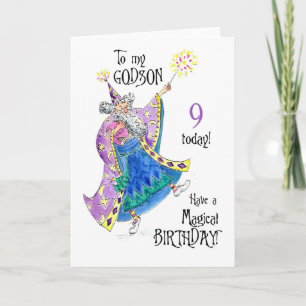 Cartão de aniversário de 9.º aniversário para um G